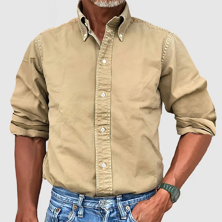 Men's Classic Oxford Shirt with Band Collar